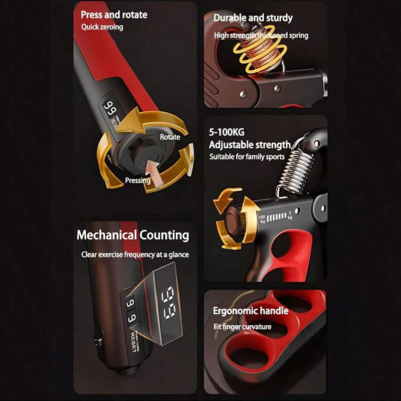 Adjustable Hand Grip Strengthener - 5–100 kg